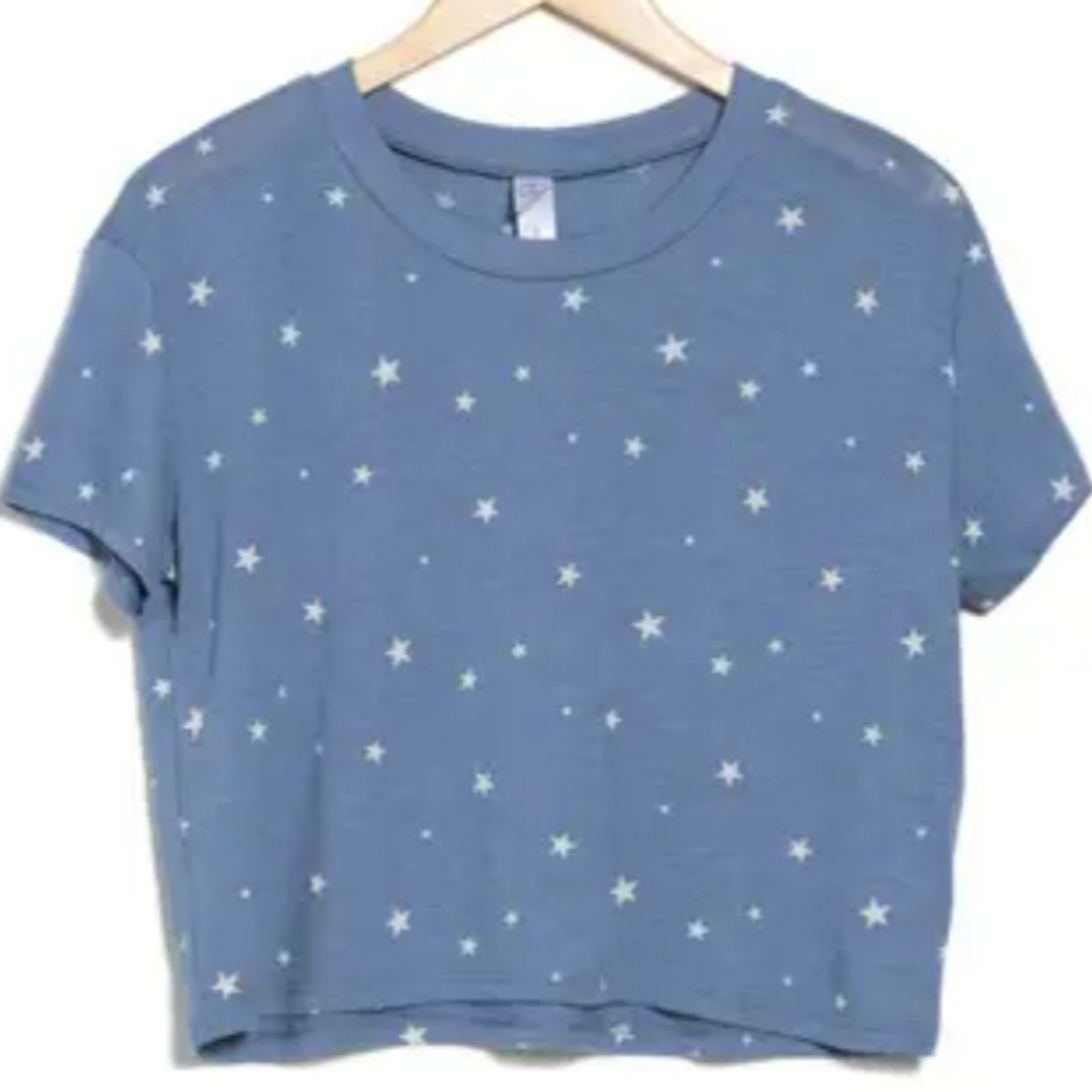 NWT ALTERNATIVE APPAREL Headliner Sustainable Star Print Pullover Knit Crop Top